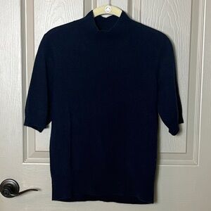T Tahari SS Women's Deep Navy Mock Turtleneck Sweater New Without Tags Sz M